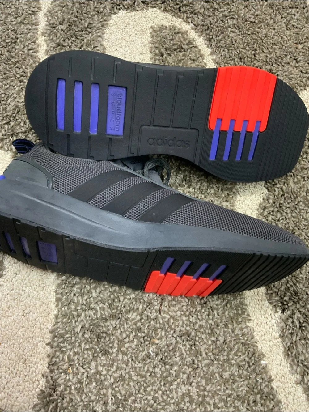 Adidas Racer TR21 GZ8185 Men’s Running Shoes Gray Black Purple Size 11.5